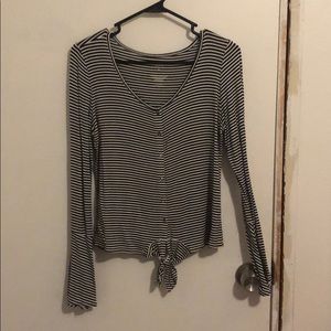 Black and white long sleeve shirt